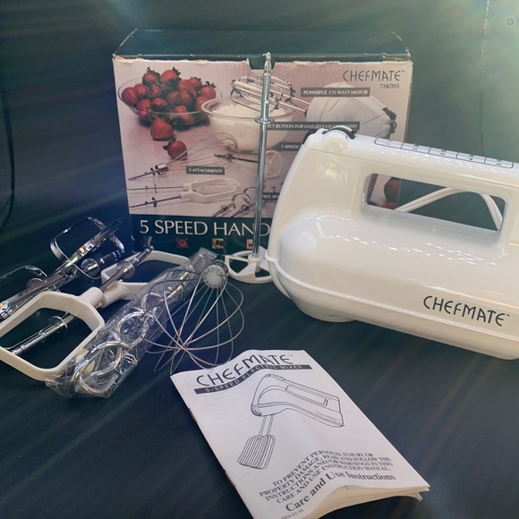 chefmate Kitchen Vintage Chefmate 724255 5 Speed Hand Mixer 5